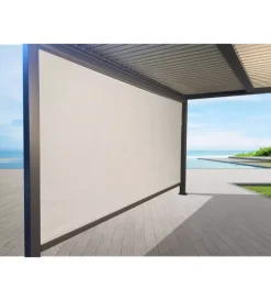 Clearance Pannello laterale oscurante per pergole riviera "screen" in textilene antracite e grigio lato 3 m Coperture Per Esterno E Accessori