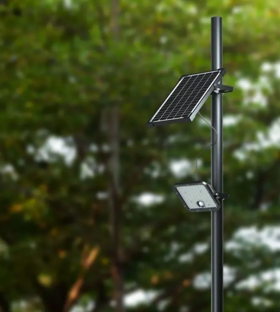 Illuminazione Per Esterno- Pannello led con ricarica solare e sensore 30w, 4000k