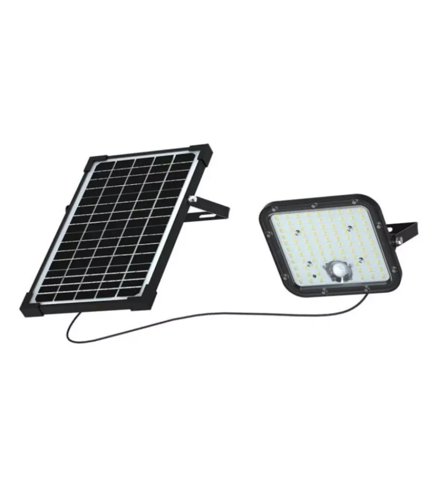 Illuminazione Per Esterno- Pannello led con ricarica solare e sensore 30w, 4000k