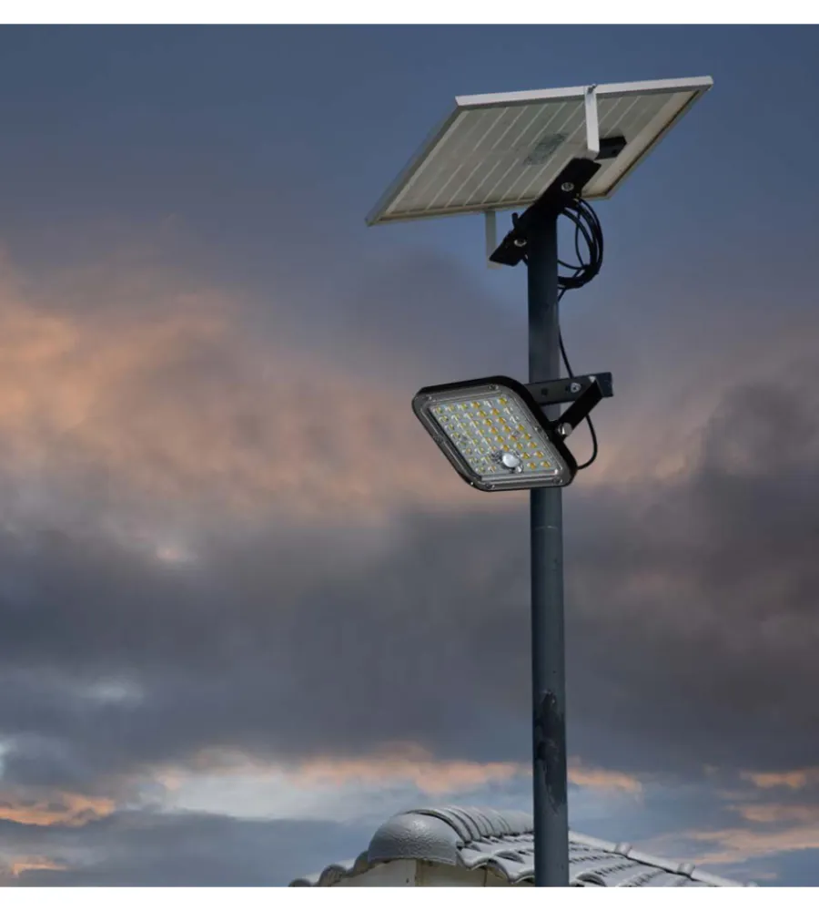 Pannello led con ricarica solare e sensore 10w, 4000k Illuminazione Per Esterno