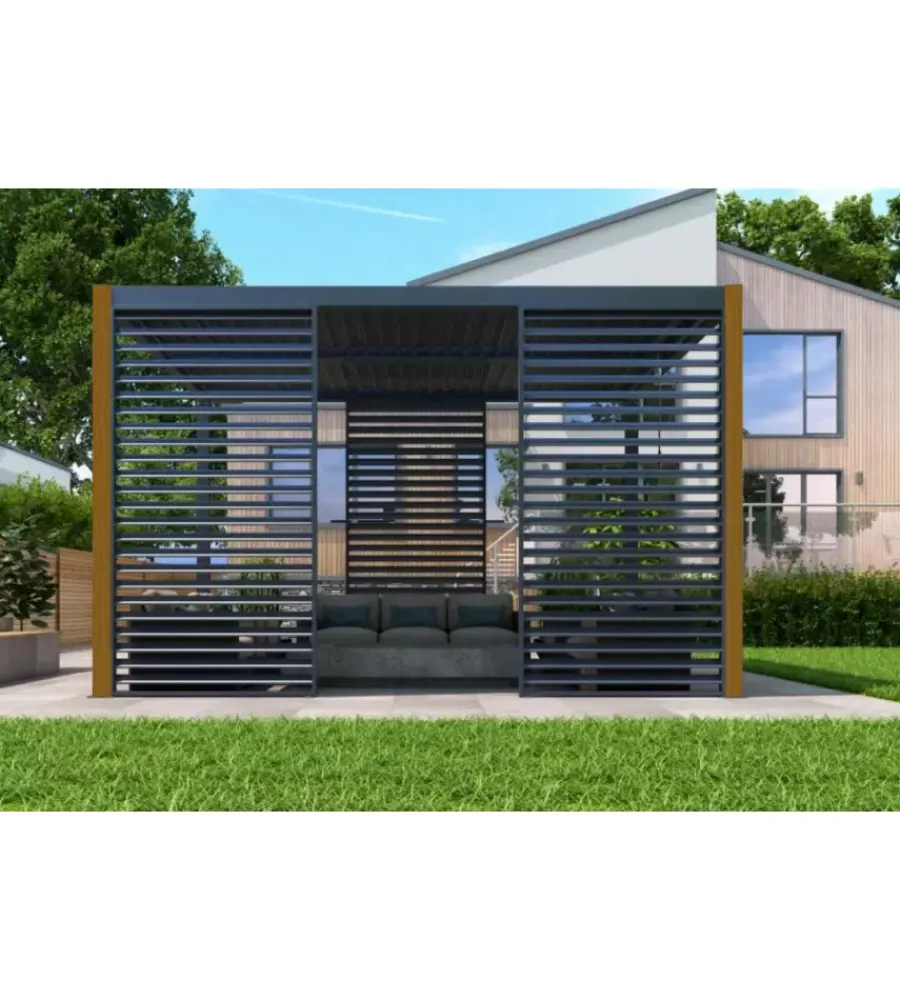 Coperture Per Esterno E Accessori|Pannello singolo fisso per pergole riviera "blind" in alluminio antracite 123x238 cm