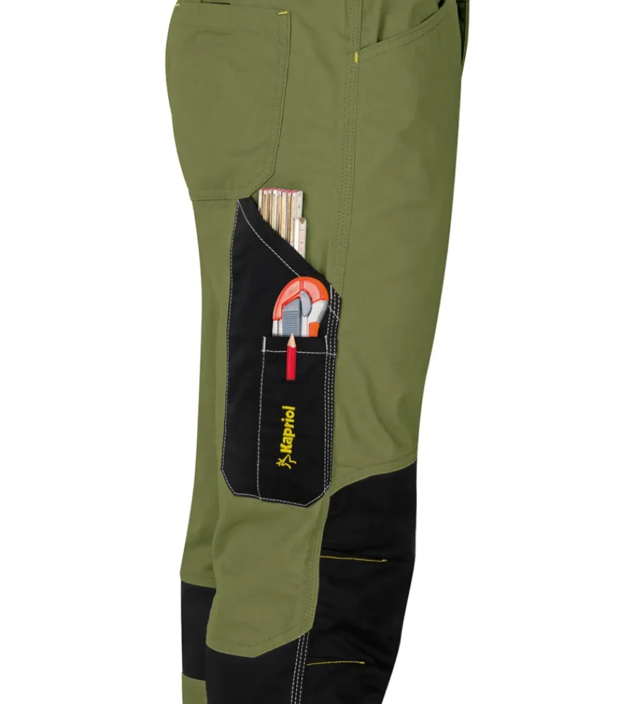 Pantaloni|Pantaloni-Kapriol Pantaloni da lavoro kavir verde/nero, tg xl -