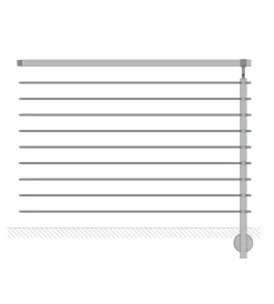 Metal Expert Porte, Scale E Pavimenti|Parapetto modulare certificato in acciaio inox aisi 304 con fissaggio a parete, 150 cm- kit intermedio b2