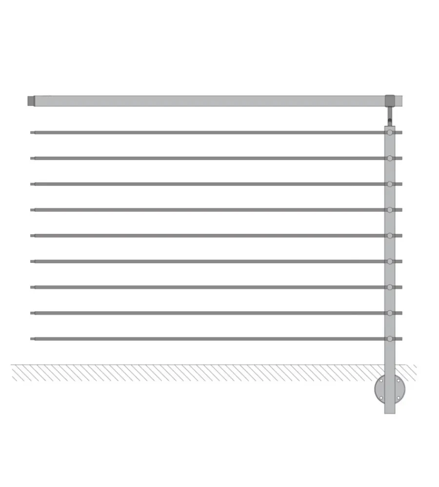 Metal Expert Porte, Scale E Pavimenti|Parapetto modulare certificato in acciaio inox aisi 304 con fissaggio a parete, 150 cm- kit intermedio b2