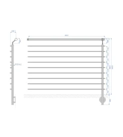 Metal Expert Porte, Scale E Pavimenti|Parapetto modulare certificato in acciaio inox aisi 304 con fissaggio a parete, 150 cm- kit intermedio b2