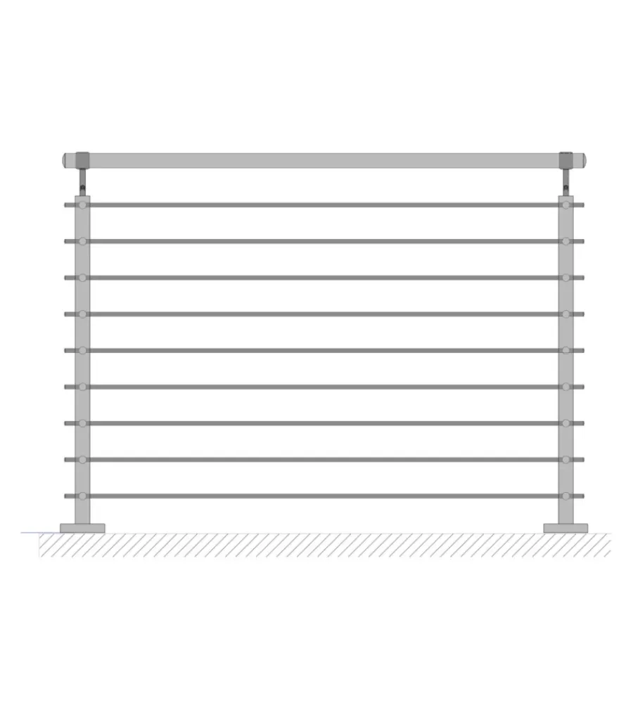 Metal Expert Porte, Scale E Pavimenti|Parapetto modulare certificato in acciaio inox aisi 304 con fissaggio a pavimento, 150 cm - kit completo a1