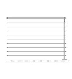 New Parapetto modulare certificato in acciaio inox aisi 304 con fissaggio a pavimento, 150 cm - kit intermedio a2. Porte, Scale E Pavimenti