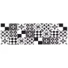 Decorazione Pareti- Paraschizzi adesivo da cucina fantasia "piastrelle black&white", 190x60 cm