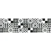 Decorazione Pareti- Paraschizzi adesivo in pvc piastrelle b&w, 260x60 cm