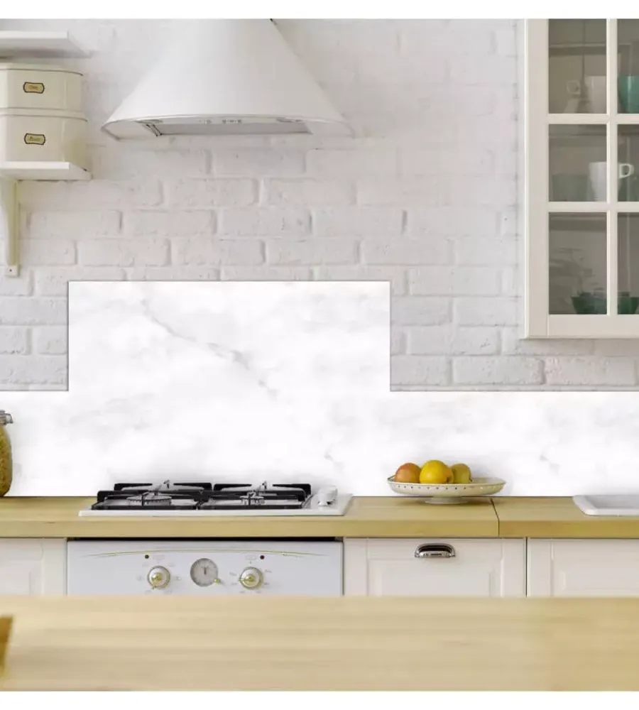 Decorazione Pareti- Paraschizzi da cucina in alluminio fantasia "marble", 72x48 cm