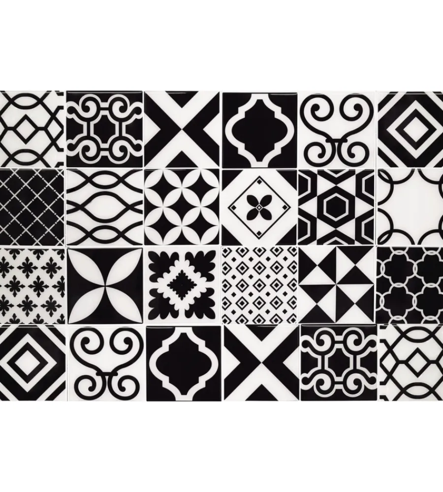 New Paraschizzi in alluminio azulejos b&w, 48x72 cm Decorazione Pareti