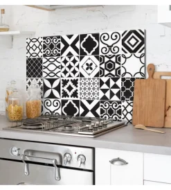 New Paraschizzi in alluminio azulejos b&w, 48x72 cm Decorazione Pareti