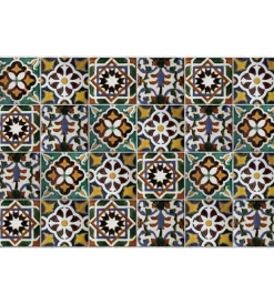 Decorazione Pareti- Paraschizzi in alluminio azulejos verdi, 48x72 cm