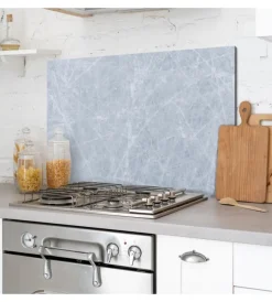 Decorazione Pareti|Paraschizzi in alluminio marmo grigio, 48x72 cm