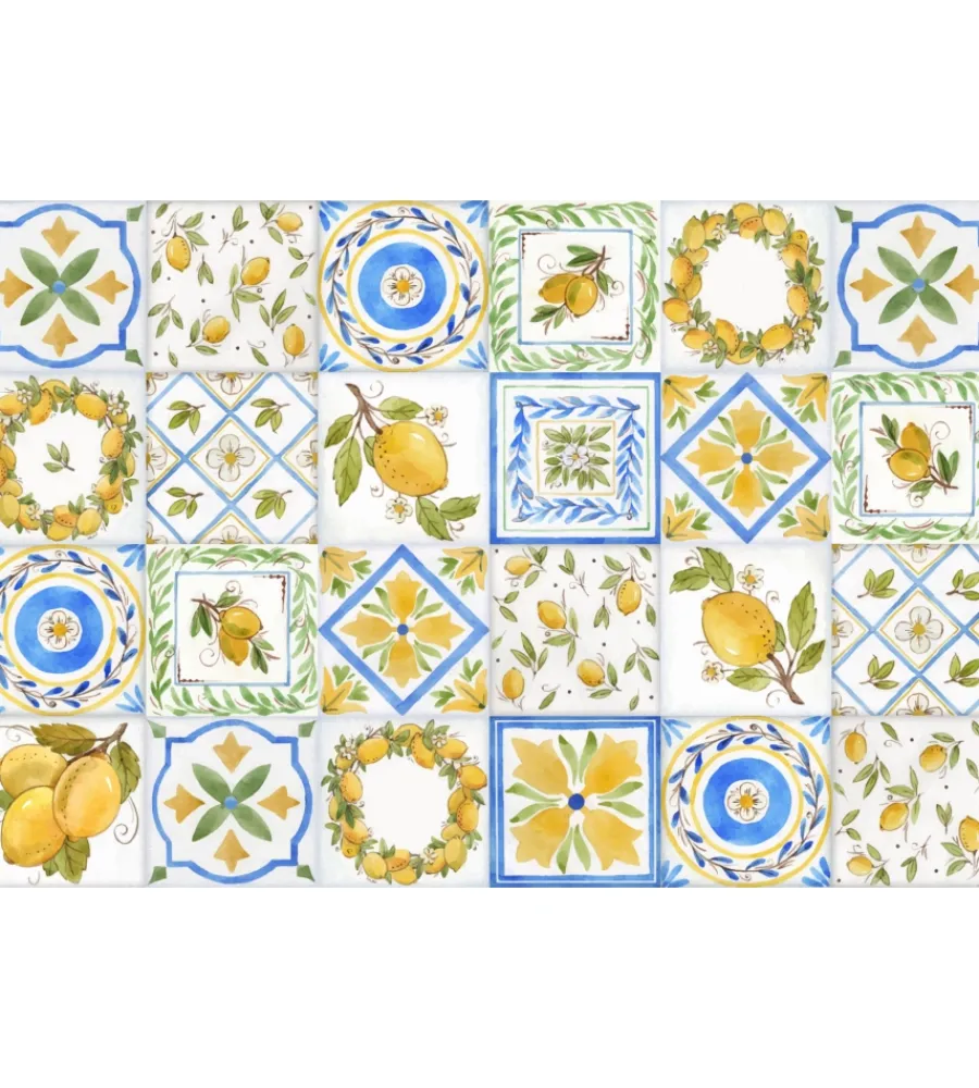 Decorazione Pareti- Paraschizzi in alluminio "lemon", 48x72 cm