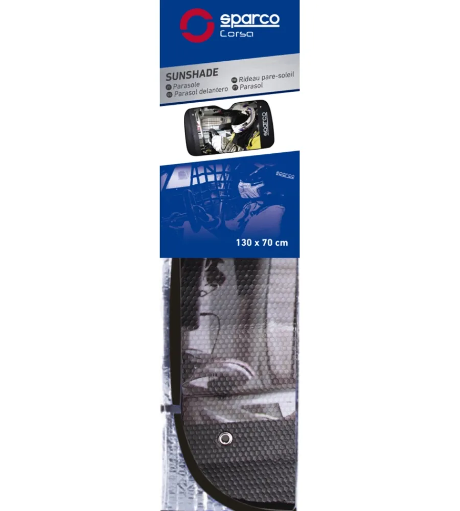 Auto Interno-Sparco Parasole auto "spc1718l" in alluminio, 140x70 cm