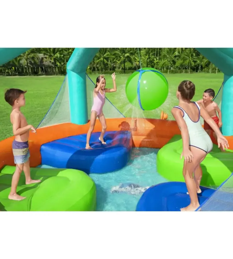 Piscine-Bestway Parco acquatico gonfiabile con kit completo "h2ogo dodge & drench" 450x450x268 cm - cod. 53383