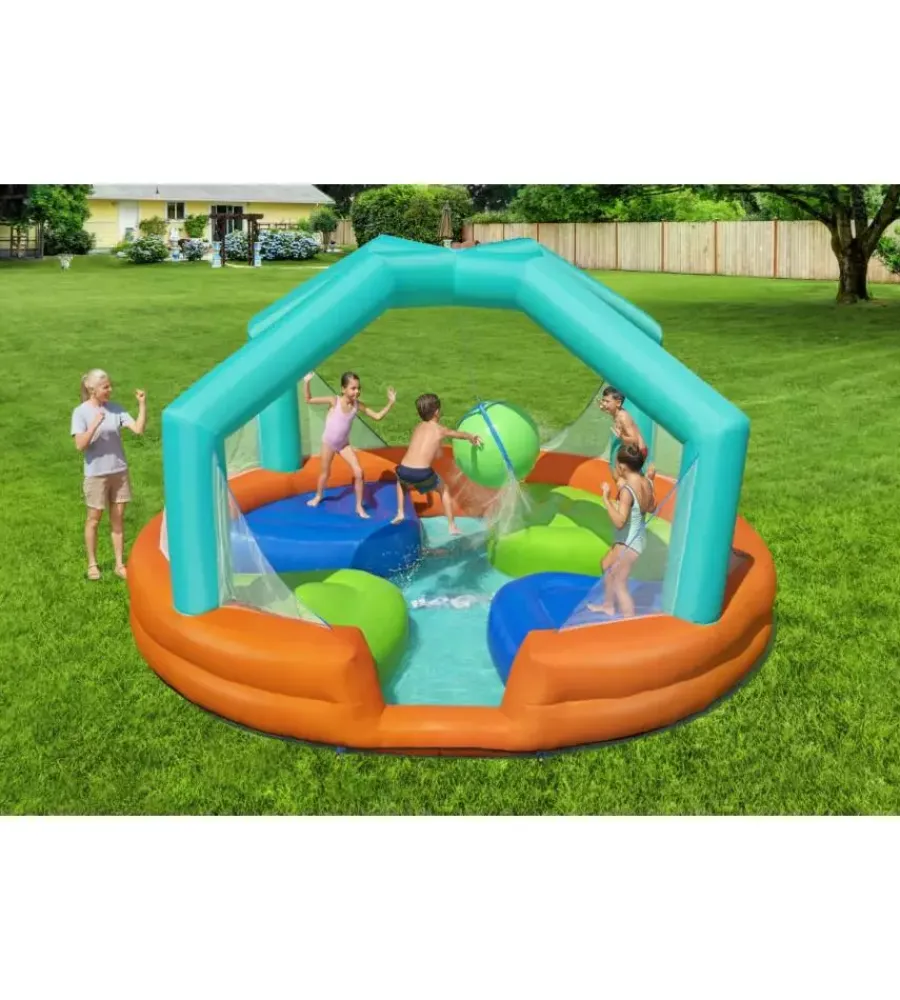 Piscine-Bestway Parco acquatico gonfiabile con kit completo "h2ogo dodge & drench" 450x450x268 cm - cod. 53383