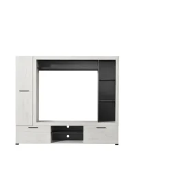 Outlet Parete da soggiorno "siviglia" bianca, 195x35x171 cm Pareti Soggiorno E Porta Tv