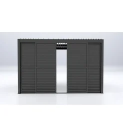Coperture Per Esterno E Accessori- Parete laterale a pannelli scorrevoli per pergole riviera "sliding blind" in alluminio antracite lato 4 m
