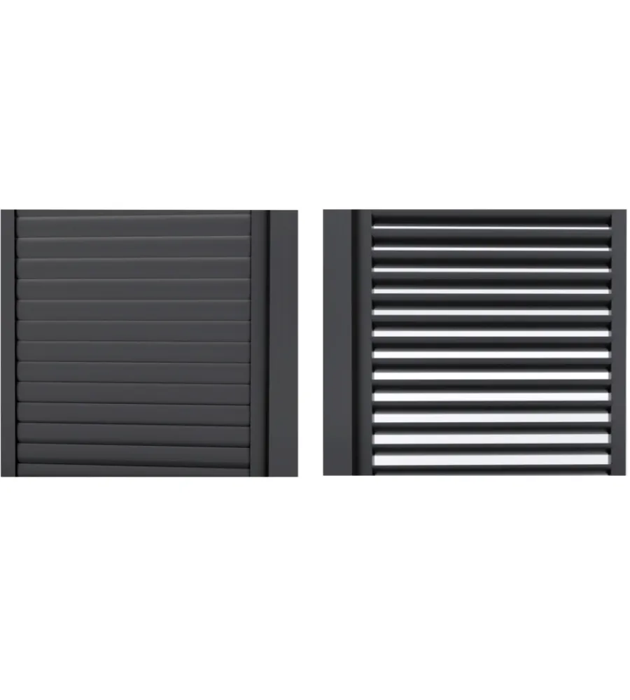 Coperture Per Esterno E Accessori- Parete laterale a pannelli scorrevoli per pergole riviera "sliding blind" in alluminio antracite lato 4 m