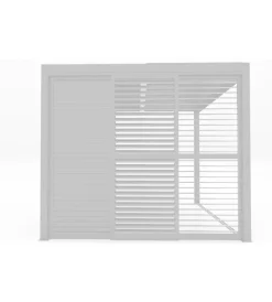 New Parete laterale a pannelli scorrevoli per pergole riviera "sliding blind" in alluminio bianco lato 3 m Coperture Per Esterno E Accessori