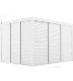 Outlet Parete laterale a pannelli scorrevoli per pergole riviera "sliding blind" in alluminio bianco lato 4 m Coperture Per Esterno E Accessori
