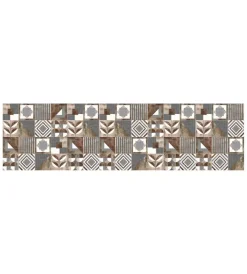 Tessile D'Arredo- Passatoia in vinile "runner" fantasia "brown cementine", 180x50 cm