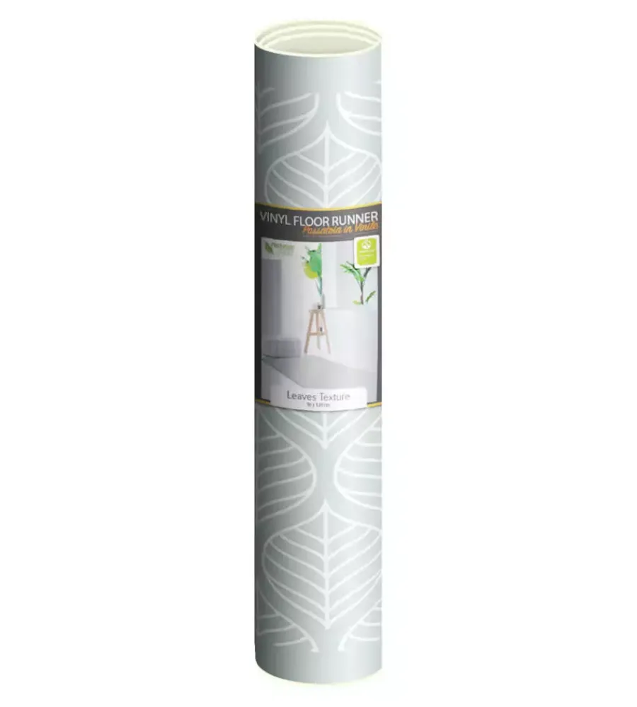 Tessile D'Arredo|Passatoia in vinile "runner" fantasia "leaves texture", 120x50 cm
