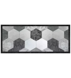 New Passatoia in vinile "runner" fantasia "grey exagons", 120x50 cm Tessile D'Arredo