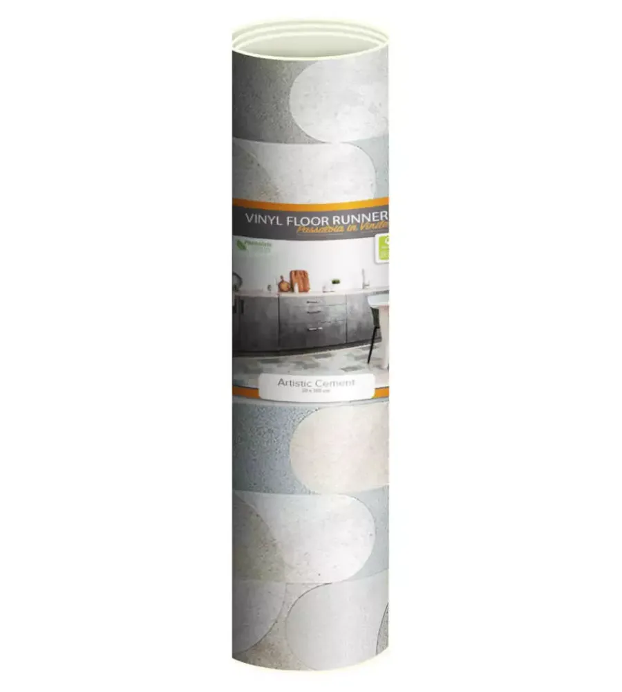 Tessile D'Arredo|Passatoia in vinile "runner" fantasia "artistic cement", 180x50 cm