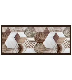 Tessile D'Arredo|Passatoia in vinile "runner" fantasia "wood tropical hexagons", 120x50 cm