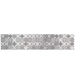 Tessile D'Arredo|Passatoia in vinile "runner" fantasia "piastrelle grigie", 240x50 cm