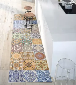 Tessile D'Arredo|Passatoia in vinile "runner" fantasia "spring tile carpet", 120x50 cm