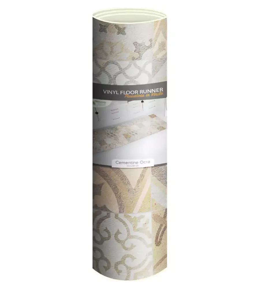 Hot Passatoia in vinile "runner" fantasia "cementine arancioni", 240x50 cm Tessile D'Arredo