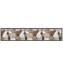 Best Passatoia in vinile "runner" fantasia "wood tropical hexagons", 240x50 cm Tessile D'Arredo