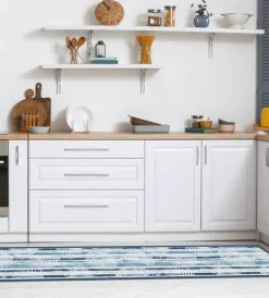 Tessile D'Arredo|Passatoia in vinile "runner" fantasia "blue tropical", 240x50 cm
