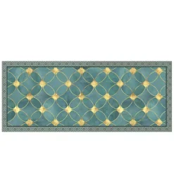 Tessile D'Arredo|Passatoia in vinile "runner" fantasia "green gold", 120x50 cm
