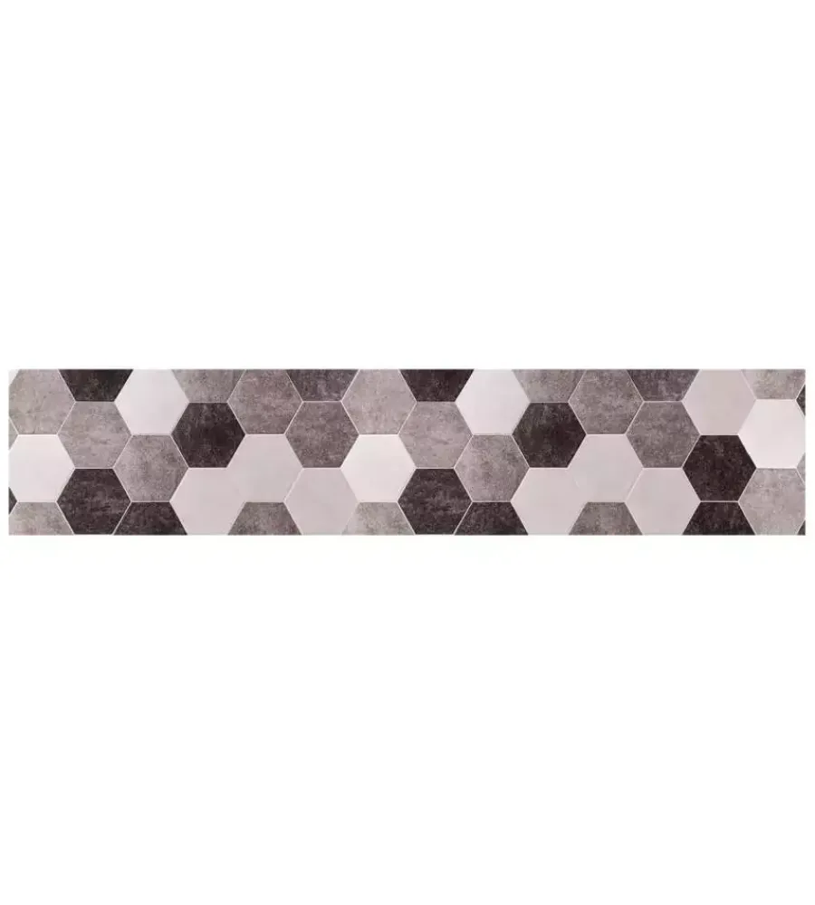 Hot Passatoia in vinile "runner" fantasia "esagoni grigi", 240x50 cm Tessile D'Arredo