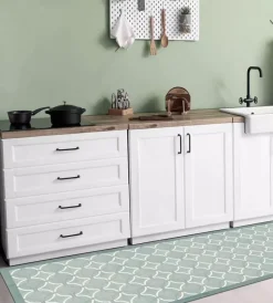 Tessile D'Arredo|Passatoia in vinile "runner" fantasia "old style green", 180x50 cm