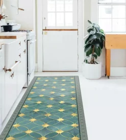 Best Passatoia in vinile "runner" fantasia "green gold", 180x50 cm Tessile D'Arredo