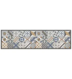 Tessile D'Arredo- Passatoia in vinile "runner" fantasia "cement tiles", 180x50 cm