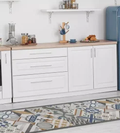 Tessile D'Arredo- Passatoia in vinile "runner" fantasia "cement tiles", 180x50 cm