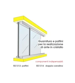 Clearance Pattini per ante in cristallo (rif. 5) Ferramenta Per Mobili E Infissi