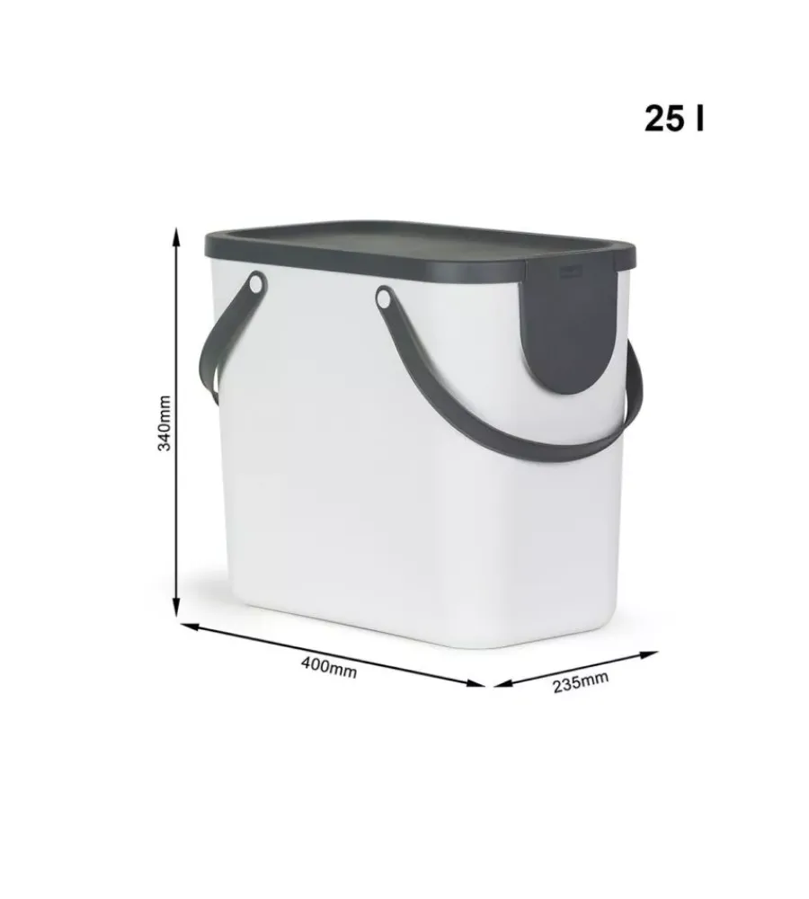 Outlet Pattumiera "albula" colore bianco da 25 litri Raccolta Differenziata