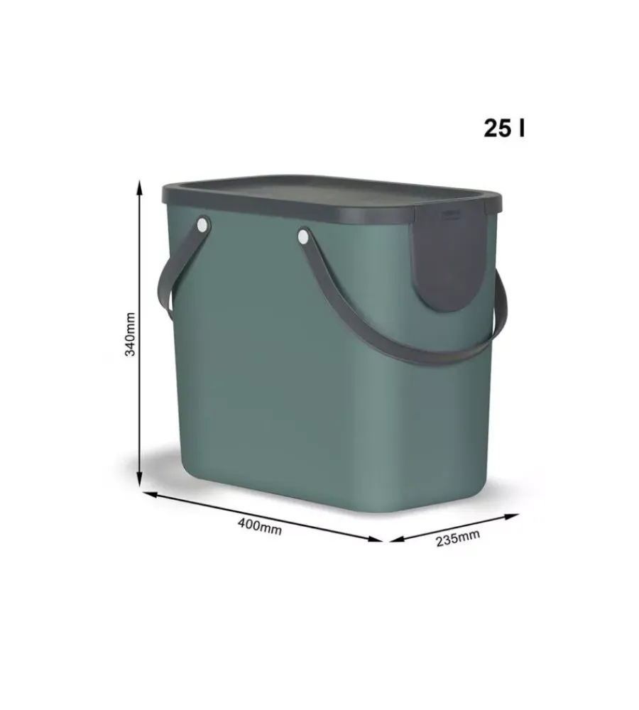 Raccolta Differenziata|Pattumiera "albula" verde 25 litri