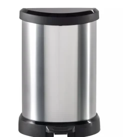 Raccolta Differenziata-Keter Pattumiera deco cromo con pedale, 15l