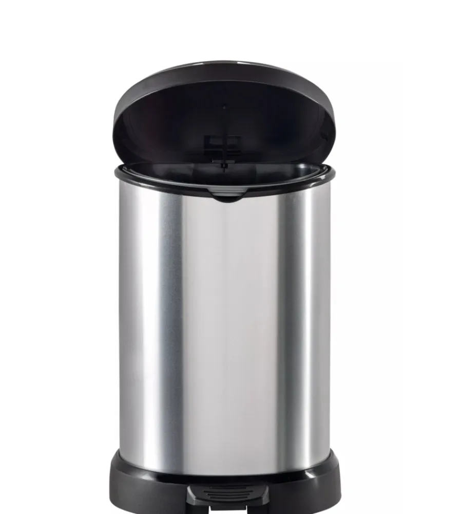 Raccolta Differenziata-Keter Pattumiera deco cromo con pedale, 15l