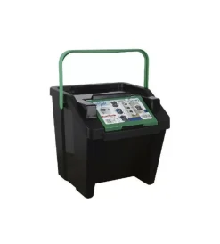 Pattumiera "moda" nero e verde, 30lt Raccolta Differenziata