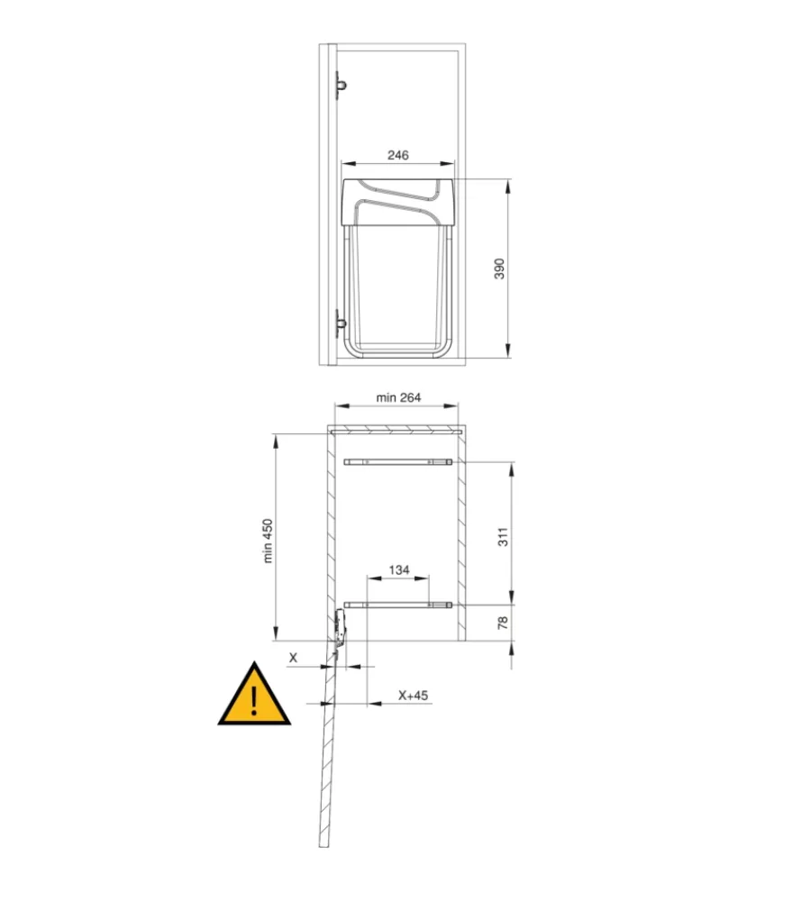 Raccolta Differenziata-Emuca Pattumiera per raccolta differenziata, 20 l